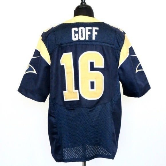 NEW! NFL Nike Los Angeles Rams Goff #16 Embroidered Stitched Jersey SZ L - Picture 1 of 6